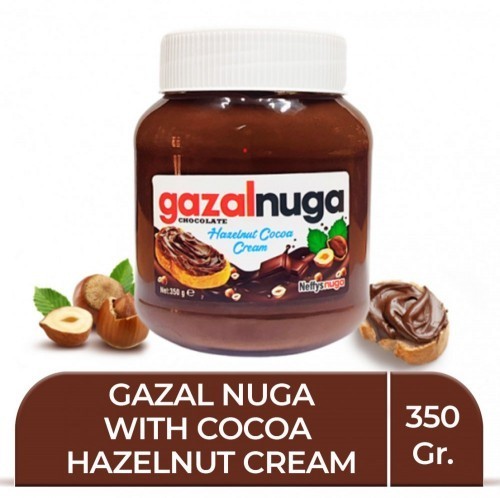 GAZALNUGA 350 GR WITH COCOA HAZELNUT CREAM GLASS 1X15