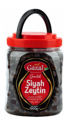 GAZAL 1000 GR BLACK GEMLIK OLIVES *6 PET (261-320) (red jar)